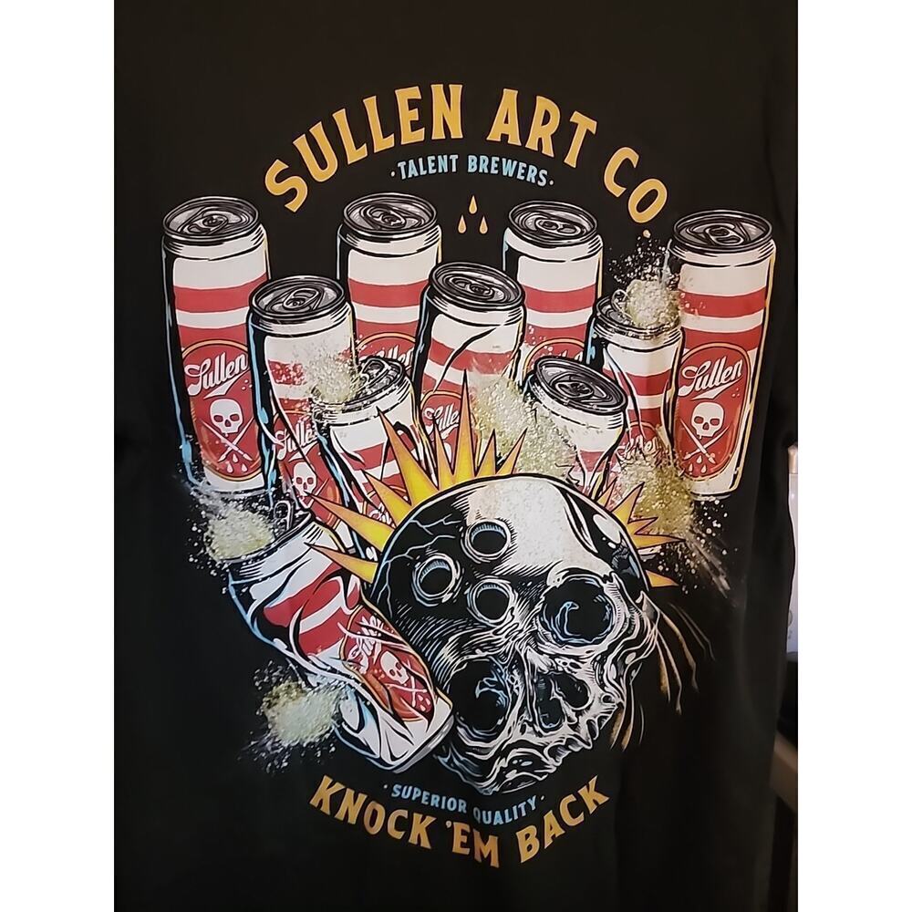 Sullen Pin Up Biker Gothic Americana‎ Tattoo Art KNOCK EM BACK Small A120 Nwt